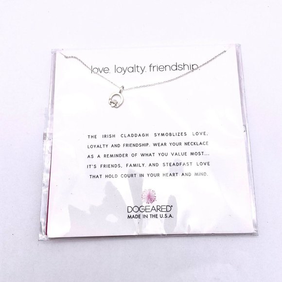 Dogeared Jewelry - Dogeared Women's Sterling Silver Chain Love & Loyalty Pendant Necklace Size 16"